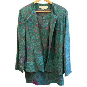 Vintage Anne Crimmins for Umi Collections Plus Size 100% Silk Luxury Suit 20W